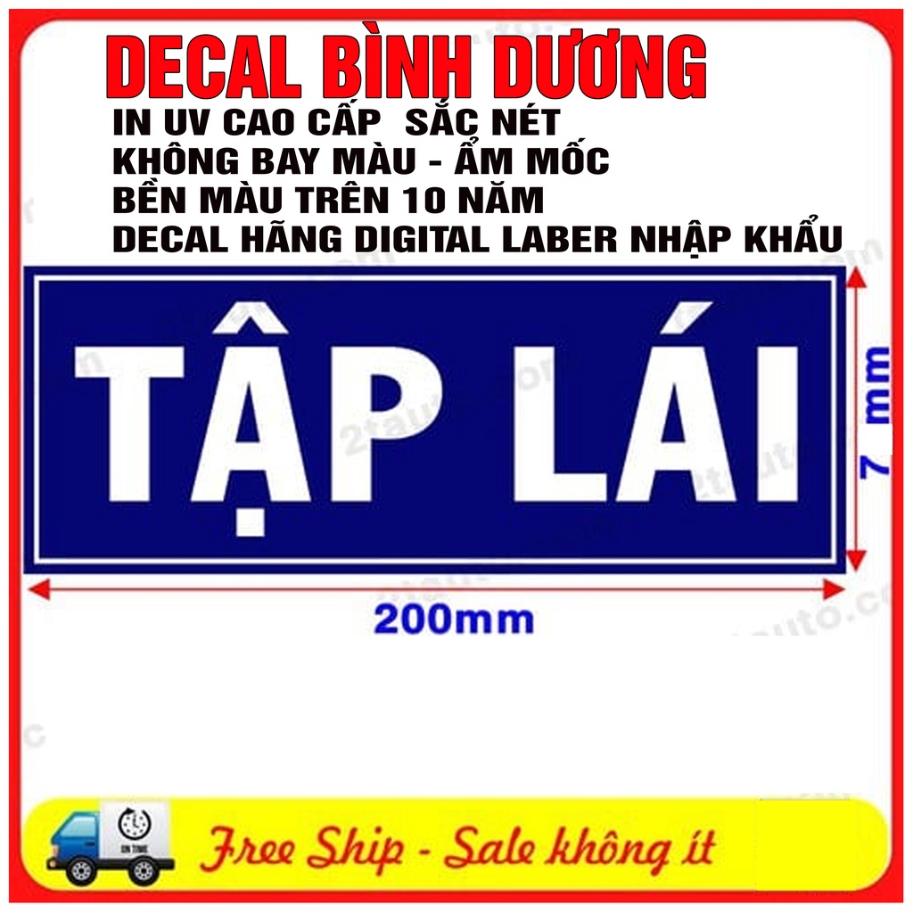 LOGO DECAL STICKER TẤM DÁN CHỮ TẬP LÁI, MỚI LÁI XE, XE TẬP LÁI ĐANG LƯU THÔNG