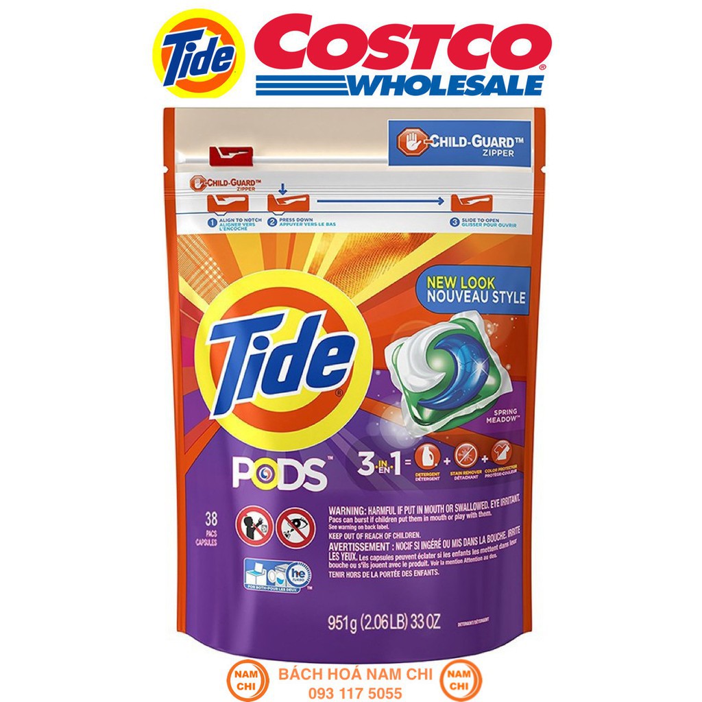 [TÁCH LẺ 1 TÚI] Viên Giặt Tide Pods 3in1 - Túi 967g - Gồm 42 Viên Giặt Tide Của ...