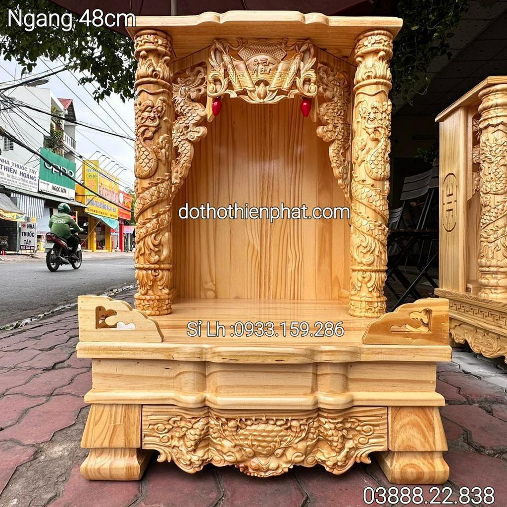 Bàn thờ thần tài gỗ thông ngang 60 cm rẻ nhất thị trường Sỉ Lh : 0933.159.286