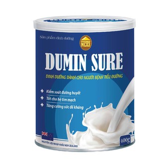 Sữa Bột Cho Người Tiểu Đường Dumin Sure -Kiểm Soát Đường Huyết,- Nguyên Liệu nhập khẩu New Zealand- Hộp 400g