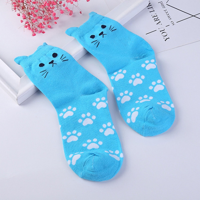 Set 5 Đôi Tất In Hình Chân Mèo 3D Dễ Thương Phong Cách Harajuku Cho Nam Và Nữ