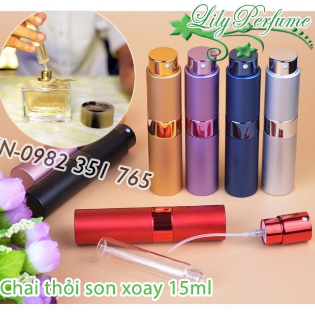 Lọ chiết nước hoa 8-10-15ml thỏi son xoay cao cấp Vỏ chiết Ống chiết Chai chiết nước hoa