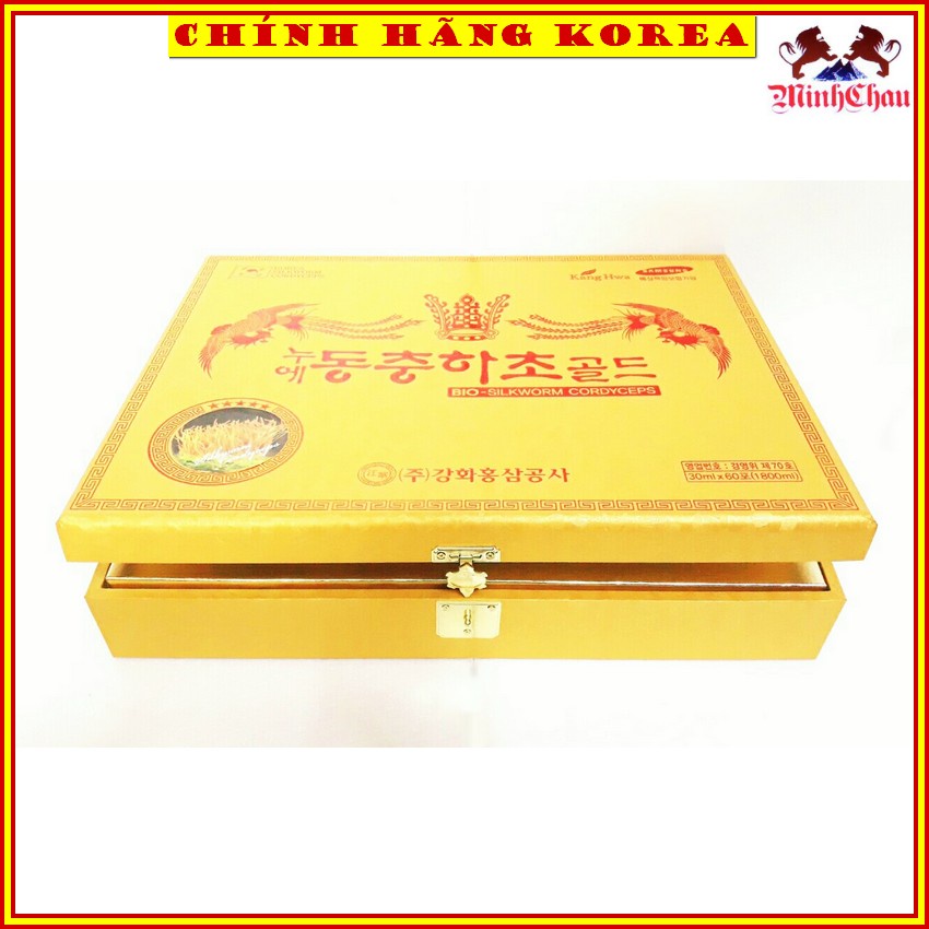 Đông Trùng Hạ Thảo Bio Hộp Gỗ Vàng 60 gói Hàn Quốc, minhchau
