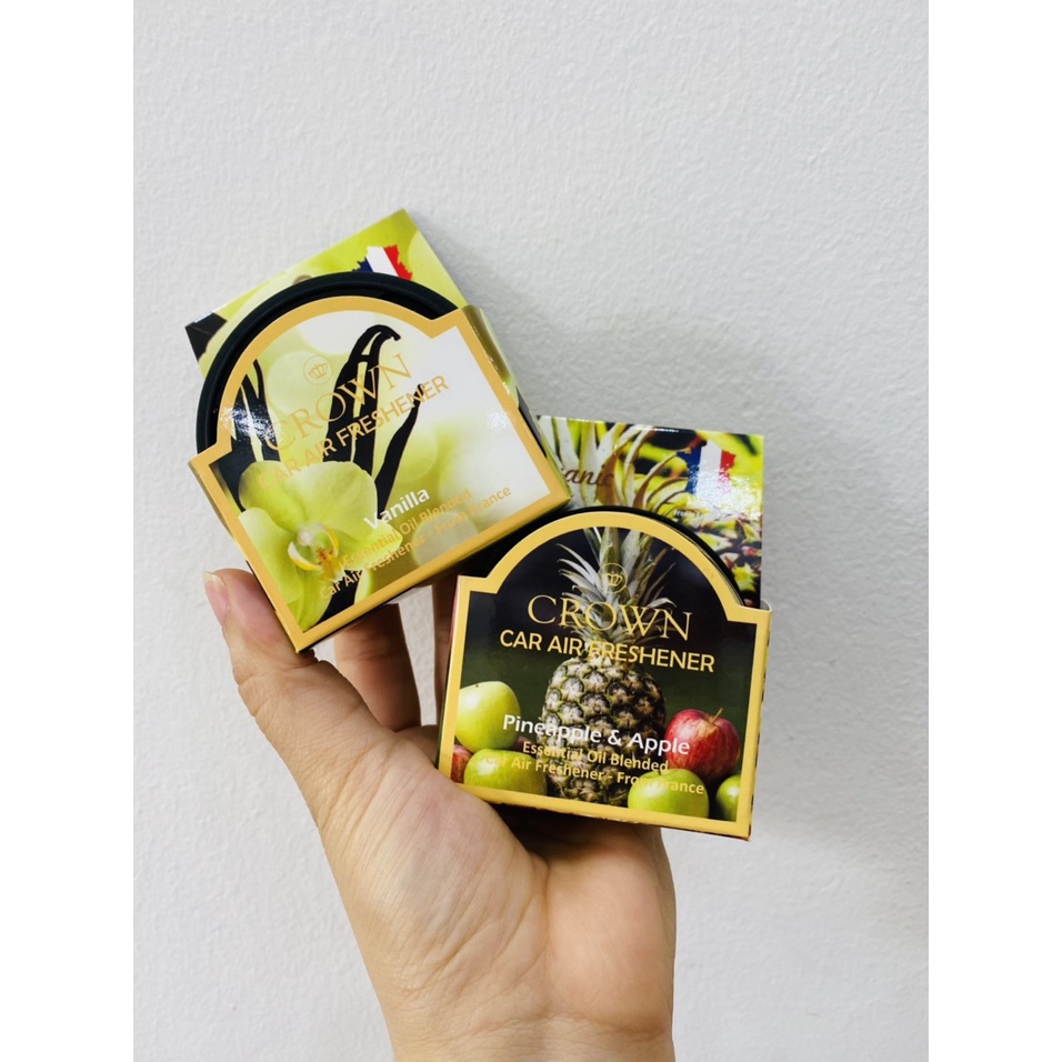 Nước hoa ô tô , Sáp Thơm Crown ( Pháp)  -Khử mùi xe hơi - Hương Vani -dung tích 35g