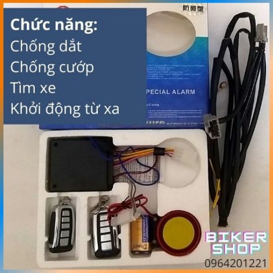 Chống trộm 5 nút thông minh (chức năng: chống dắt, khởi động xe từ xa không cần chìa khóa)