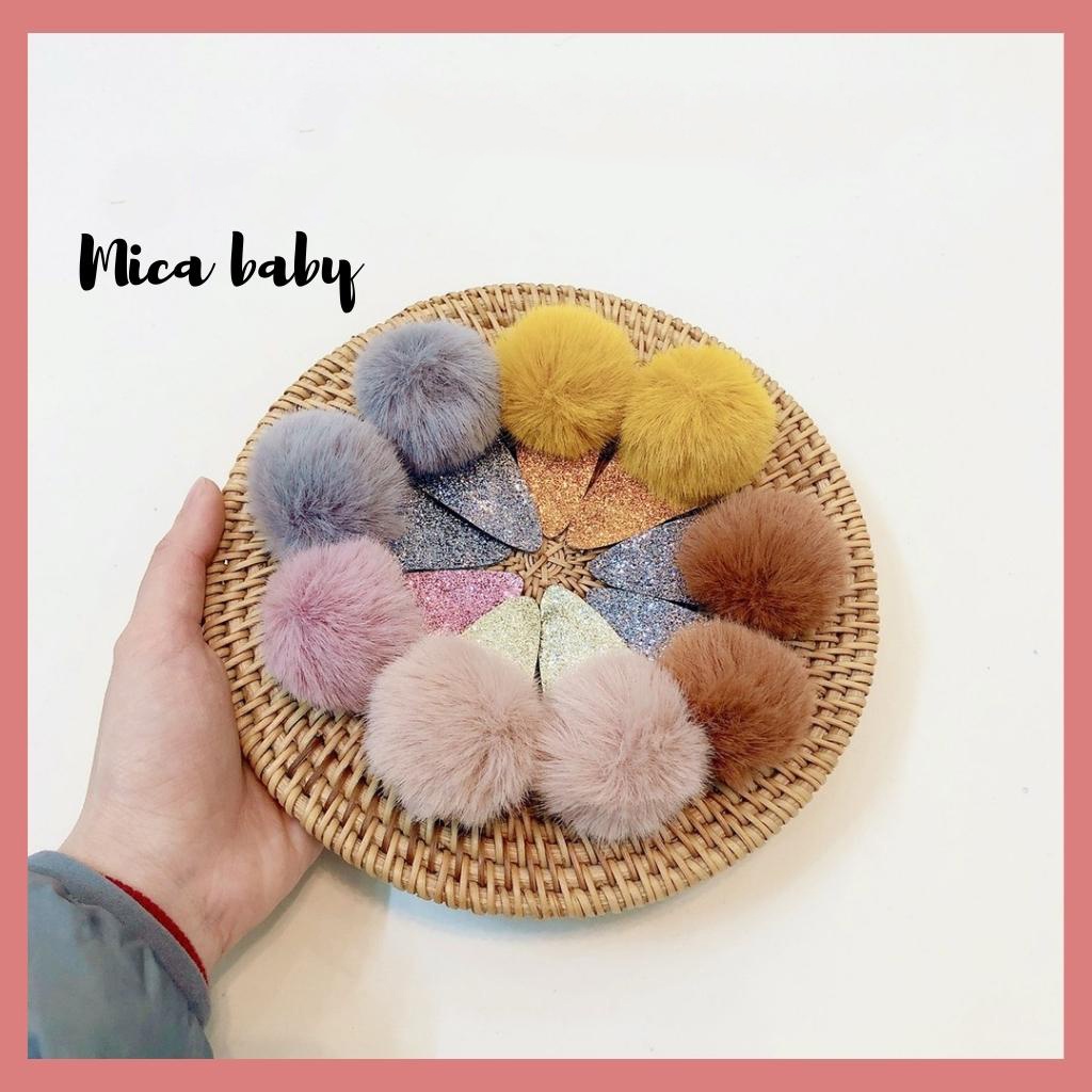 Kẹp tóc nhũ đính bông xinh xắn đáng yêu cho bé Mica baby