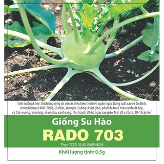 Hạt Giống Su Hào Rado 703 (Gói 0,5) g Giòn Ngọt, Dễ Trồng.