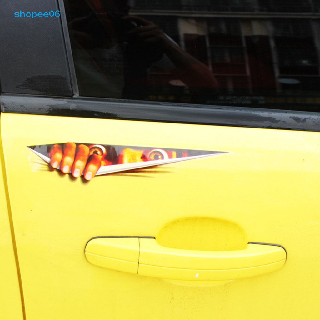 Miếng Dán Trang Trí Xe Hơi Hình Đôi Mắt 3D Sáng Tạo Chống Thấm Nước
