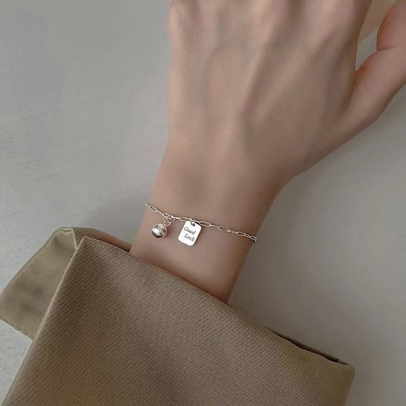 Vòng cổ Bạc Mặt Vuông Nhỏ Đơn Giản Thời Trang Cho Nữ