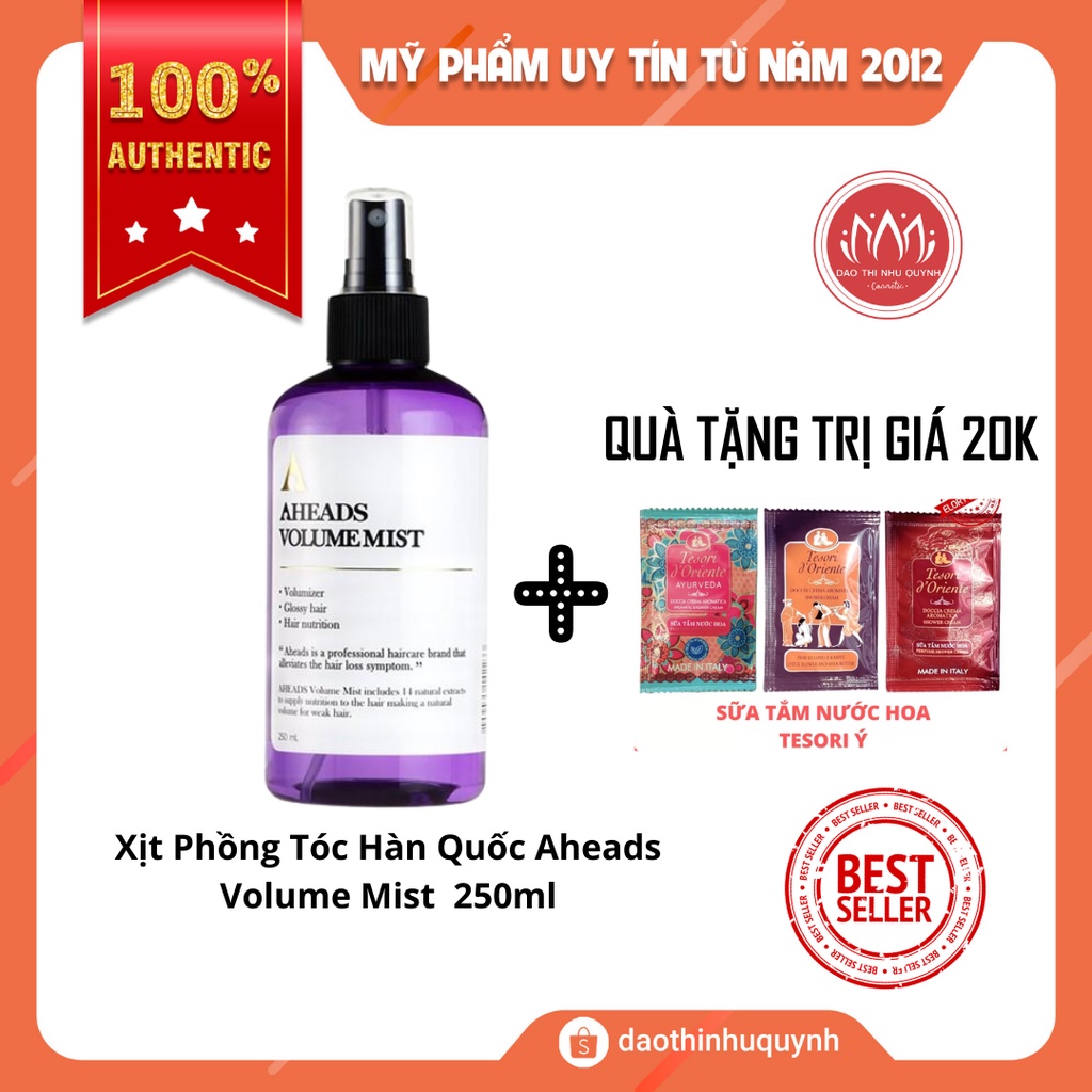 Xịt Phồng Tóc Hàn Quốc Aheads Volume Mist Dễ Vào Nếp, Dễ Tạo Kiểu Và Nuôi Dưỡng Tóc 250ml