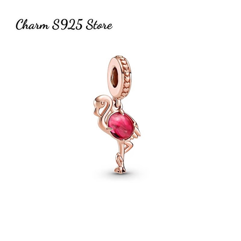 charm pan treo Hồng Hạc 🦩vàng hồng đính đá hồng s92