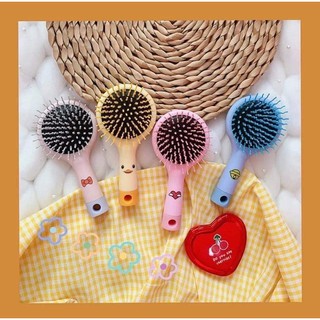 Lược gỡ rối kèm gương cute xinh xắn có tay cầm