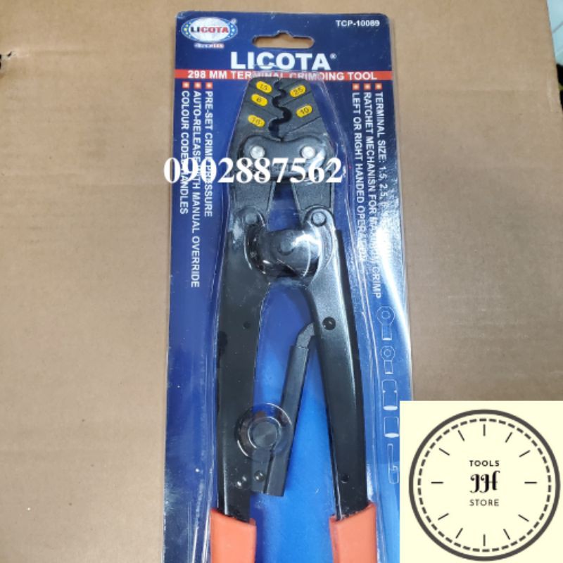 298mm Kìm bấm đầu cos số 15 1.5 -16 mm2 LICOTA TCP-10089