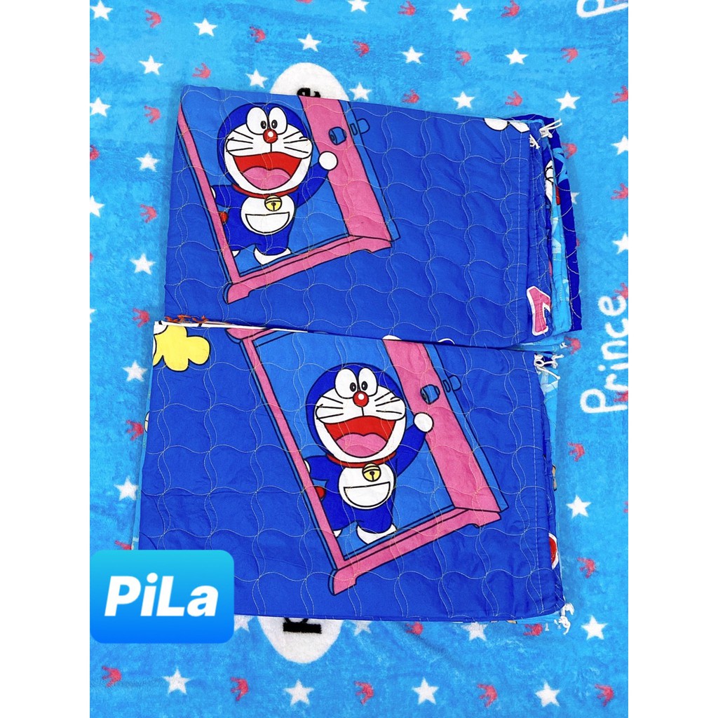 Vỏ Gối Ôm vỏ gối nằm cotton poly 40X60 Mẫu Doremon xanh dương