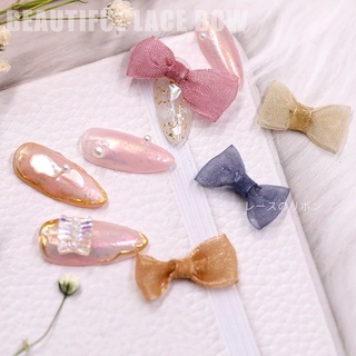 Charm nơ ren lưới trang trí móng-charm nail mới