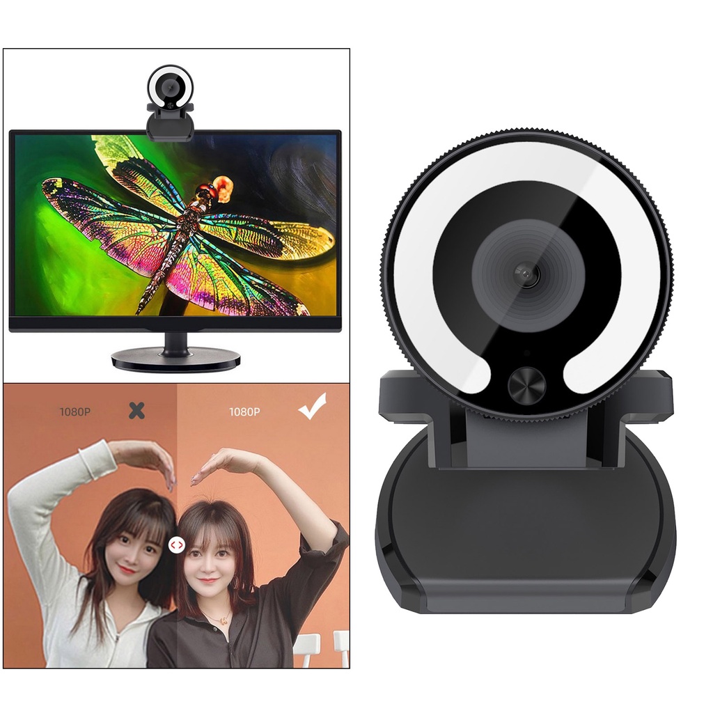 Webcam 1080p Có Đèn Cho Laptop / Máy Tính Để Bàn | BigBuy360 - bigbuy360.vn