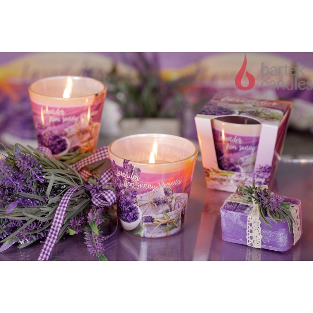 Ly nến thơm Bartek Candles BAT6458 Lavender Soap 115g (Hương oải hương)