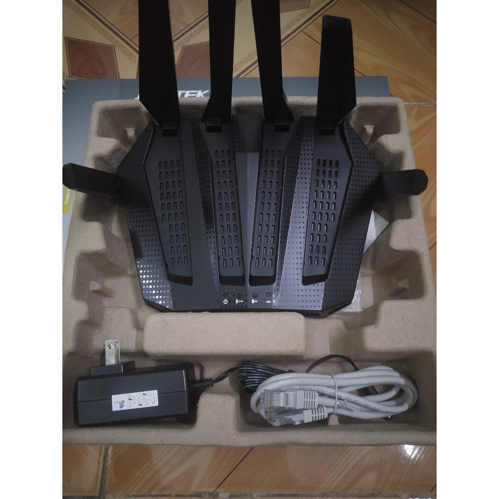 Router Wifi Công Suất Cao Băng Tầng Kép AC1900 APTEK A196GU - Hàng Chính Hãng