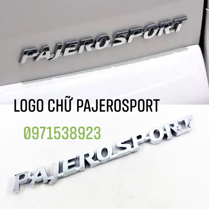 Logo chữ dán Mitsubishi Pajero Sport dán đuôi xe