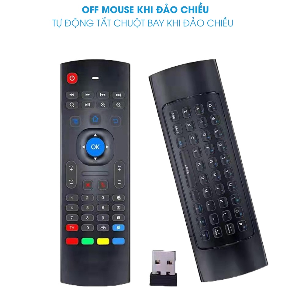 Chuột Bay Điều Khiển Từ Xa Air Mouse MX3 2,4GHZ Kèm Bàn Phím Hỗ Trợ Androi box, Linux, Smart TV