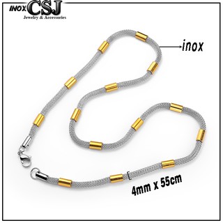 DÂY CHUYỀN NAM 4 ly INOX THỜI TRANG DC172 kiểu lưới bọc khoen mạ vàng cách điệu đẹp mà chất