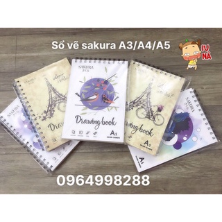 Sổ vẽ sakura a3/a4/a5 khổ đủ - 50 tờ chuyên vẽ kí họa, màu nước