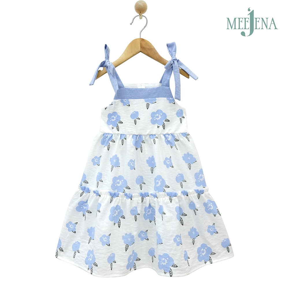 Váy bé gái thắt nơ vai 14 - 34 kg MEEJENA - 100% COTTON 4C - 2057