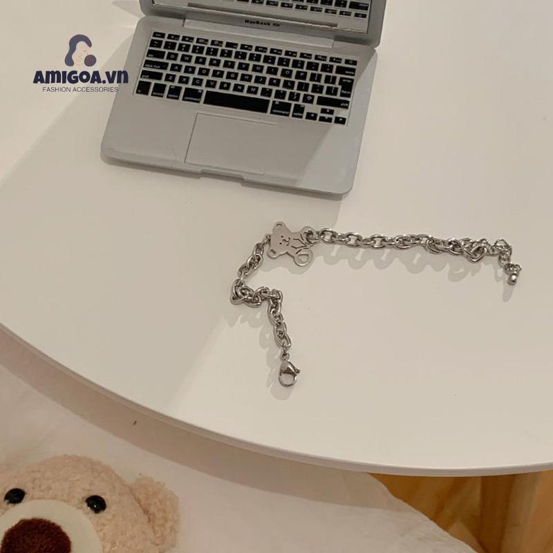 ✨✨Vòng Tay Mạ Bạc Mặt Hình Gấu Nhỏ Thời Trang Hàn Quốc Dành Cho Nữ