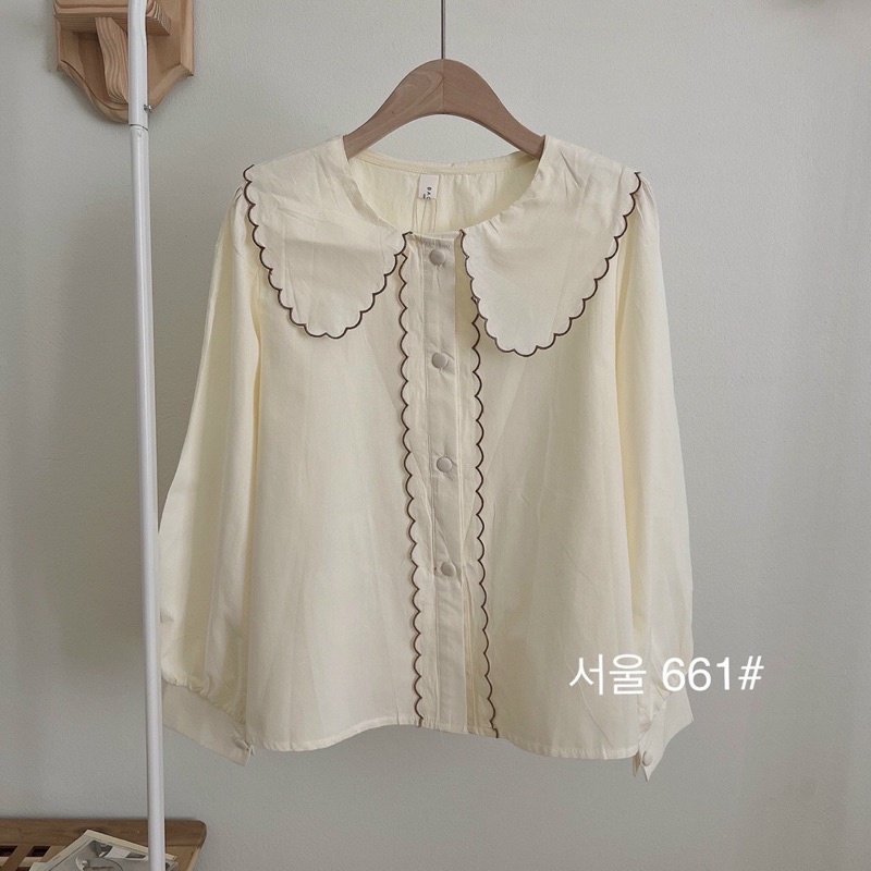 Sơ mi răng cưa viền màu