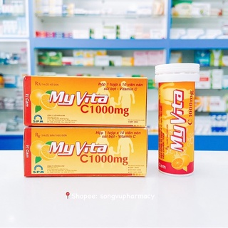 Myvita C 1000g - Vitamin C 1000mg cung cấp hàm lượng C cao (Tube 10 viên)