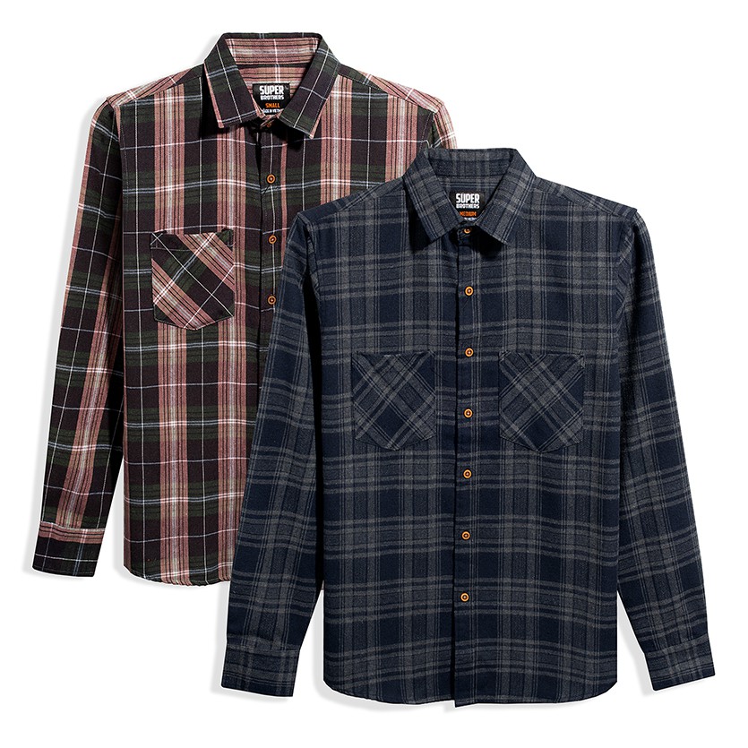 Áo Sơ Mi Nam Flannel Cao Cấp SUPER BROS Xịn Đẹp - Thiết Kế Trẻ Trung, Hiện Đại - Nhiều Màu Caro Nam Tính - Dễ Phối Đồ
