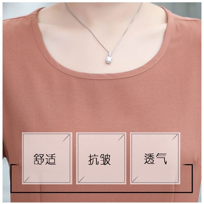 Middle-aged mother wear summer chiffon suit foreign style 40-50 year old women's short sleeve two-piece suit