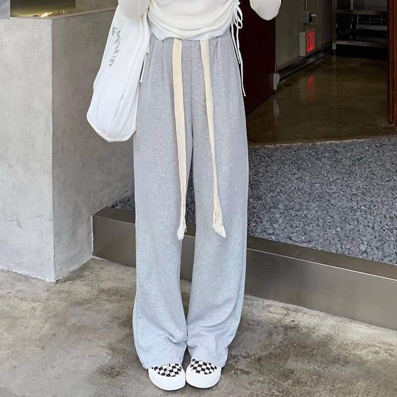 Quần Suông Dây Bản To 2 Màu PEONYB Nữ [FREESHIP]  Culottes ống rộng dáng dài kiểu đường phố 3158 hàn quốc