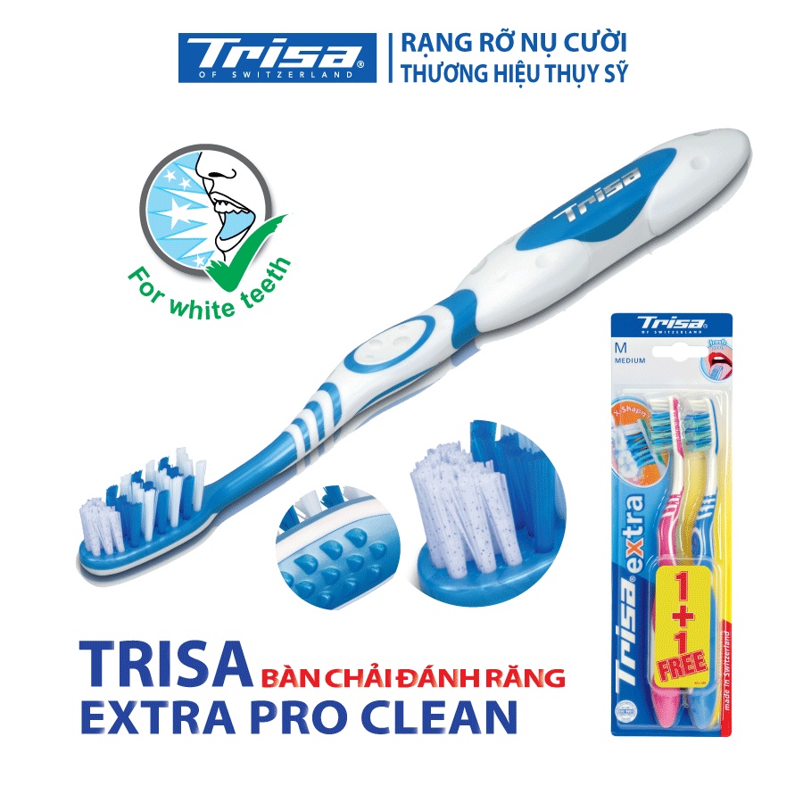 Bàn Chải Đánh Răng Trisa Extra Pro Clean Vĩ Đôi