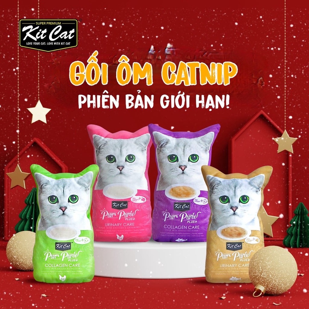 [SIÊU CUTE, HỖ TRỢ THƯ GIÃN] Gối ôm Kitcat có catnip cho mèo - phiên bản giới hạn