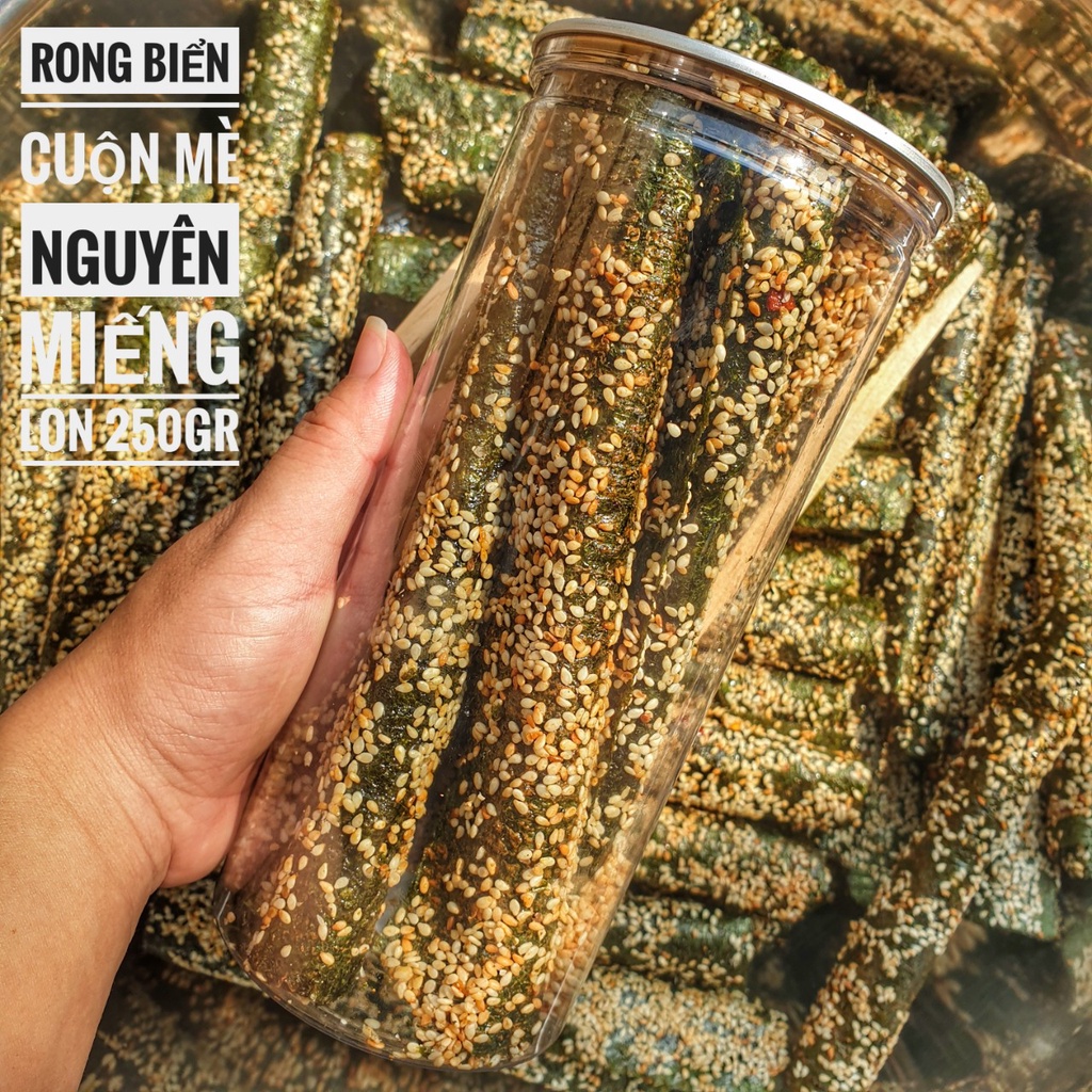 Rong Biển Miếng Cuộn Mè - Lon 250gramm