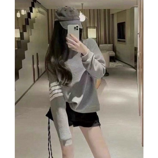 Áo sweater nỉ dài tay nữ Thom, áo nỉ form rộng siêu đẹp mịn không xù  ( kèm ảnh thật )