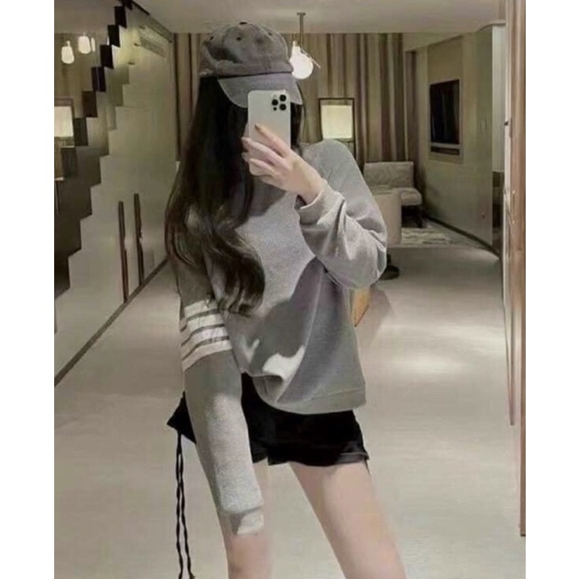 Áo sweater nỉ dài tay nữ Thom, áo nỉ form rộng siêu đẹp mịn không xù  ( kèm ảnh thật )