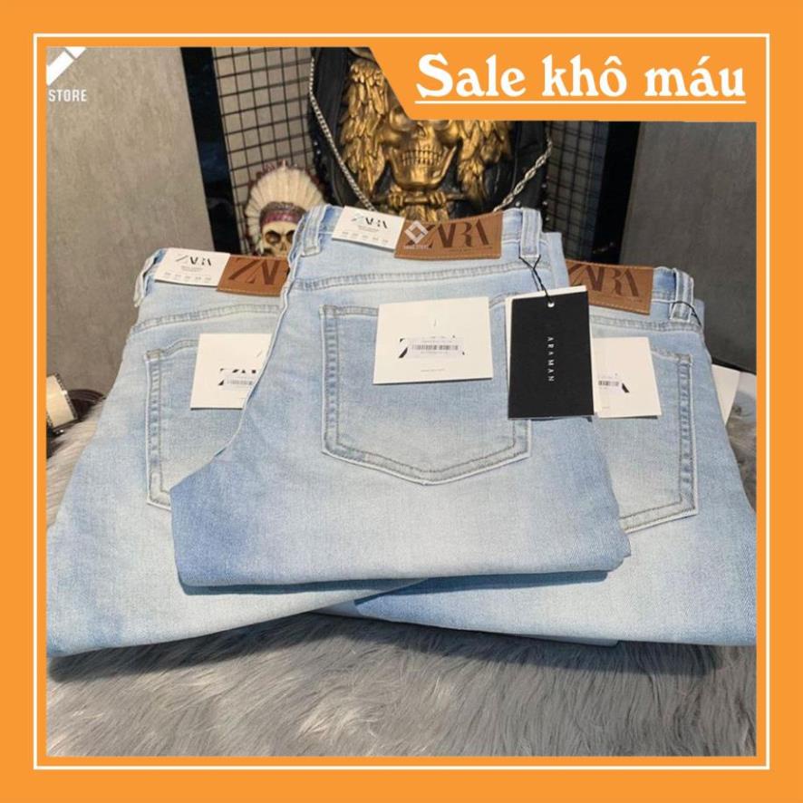 Quần jean nam trơn màu xanh bạc nhạt ✅FREESHIP✅ Quần bò nam dáng ôm SLIMFIT skinny co giãn cao cấp - Tron10 -b11