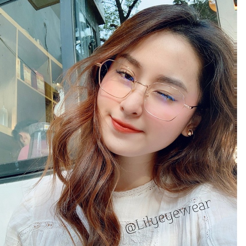 Gọng kính cận kim loại LILYEYEWEAR kính mắt nam nữ kiểu dáng thời thượng màu sắc thời trang dễ đeo l2808