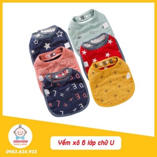 Khăn yếm xô 6 lớp dày dặn cho bé