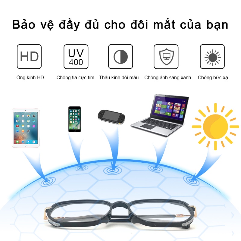 LUSEEN Kính mát TR chống bức xạ/ chống ánh sáng xanh cho nam nữ AG2229