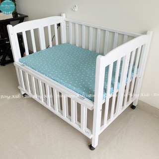 Ga Vải Bọc Đệm Cũi Cho Bé (Họa Tiết Trái Tim) - Chất Liệu Thô Lụa Cao Cấp