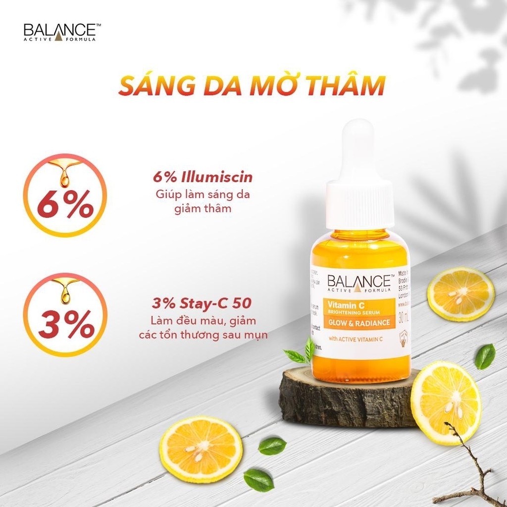 [Freeship]⚡Serum Trắng Da, Mờ Thâm Balance Active Formula Vitamin C Brightening 30ml(nhập khẩu)