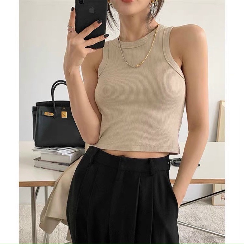 [CÓ CLIP + ẢNH THẬT] ÁO CROPTOP BA LỖ THUN GÂN | BigBuy360 - bigbuy360.vn