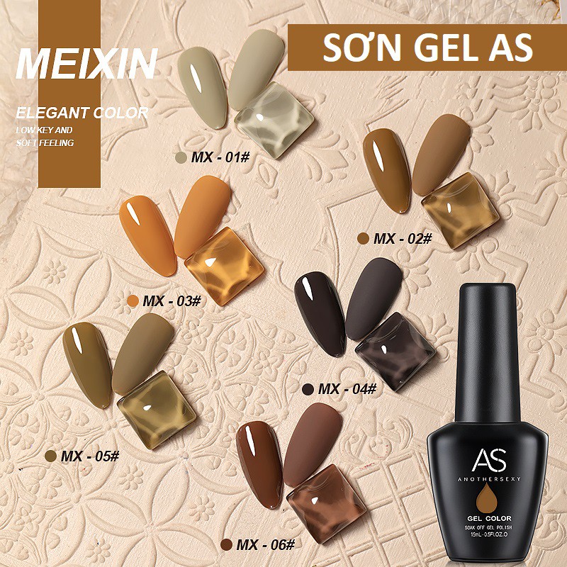 Sơn Gel AS| Mã MX | Màu Vàng Trà