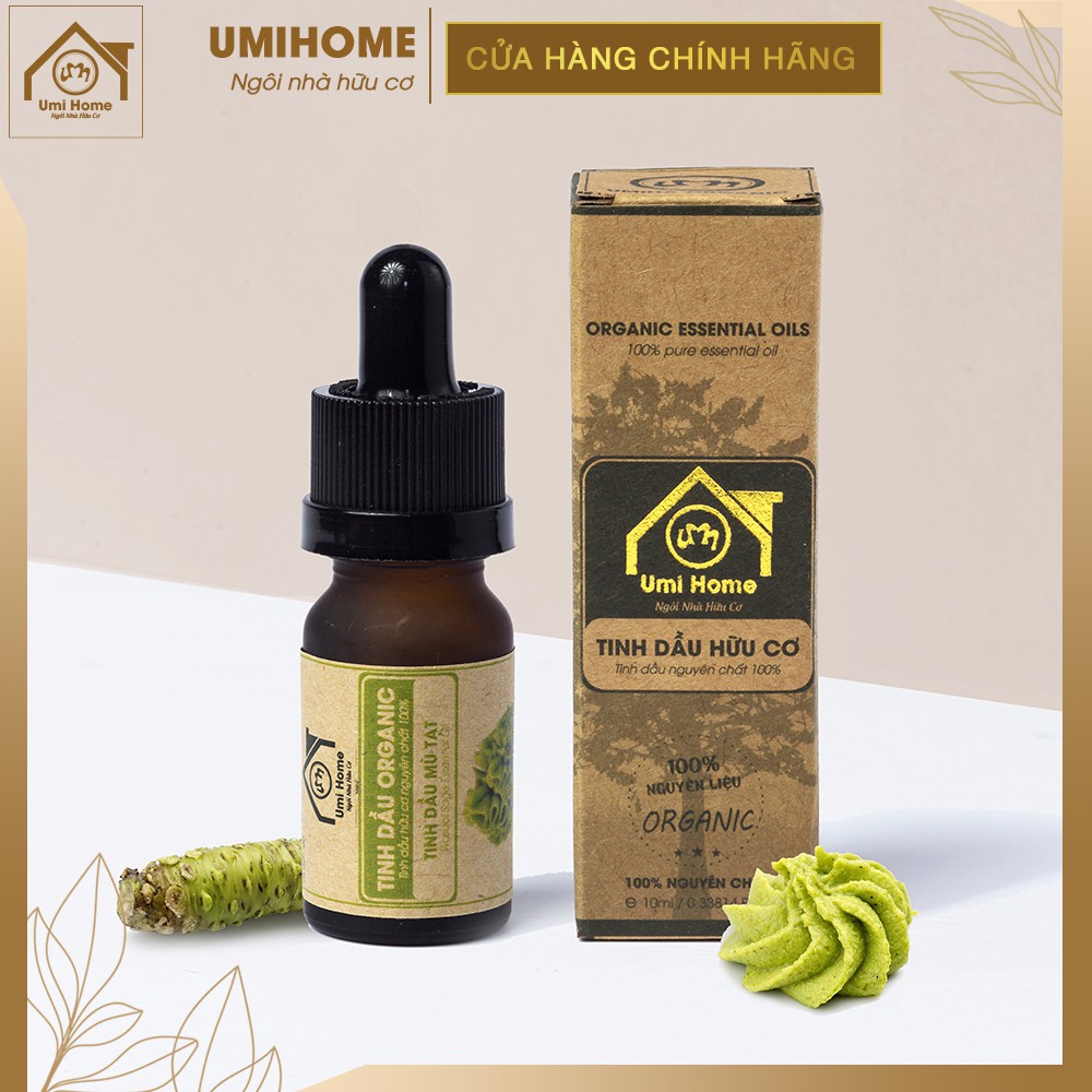 Tinh dầu thơm phòng Mù Tạt hữu cơ UMIHOME nguyên chất - Khử khuẩn, giữ ấm, tốt cho hô hấp và tiêu hóa, dưỡng da và tóc