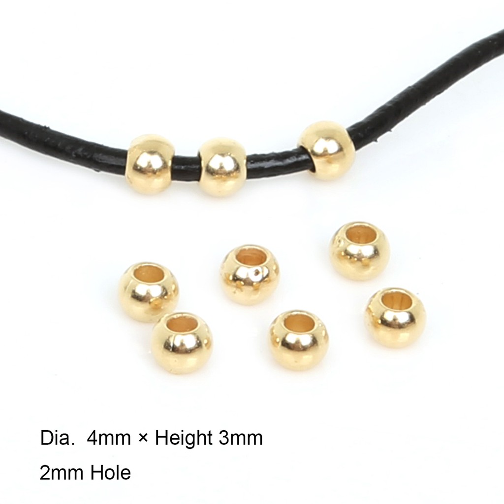 BEADIA Hạt Xỏ Lỗ Lớn Bằng Kim Loại Nhựa 4mm/6mm/8mm/10mm/12mm Làm Trang Sức
