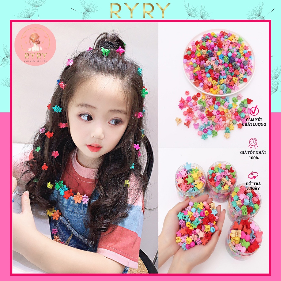 Set Kẹp Tóc Hình Hoa Mini Dễ Thương Xinh Xắn Phong Cách Hàn Quốc