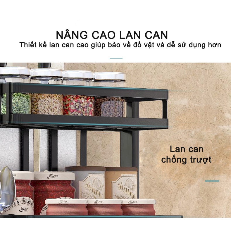 Kệ đựng gia vị nhà bếp 2 tầng, kệ đựng đồ dùng nhà bếp tiện lợi